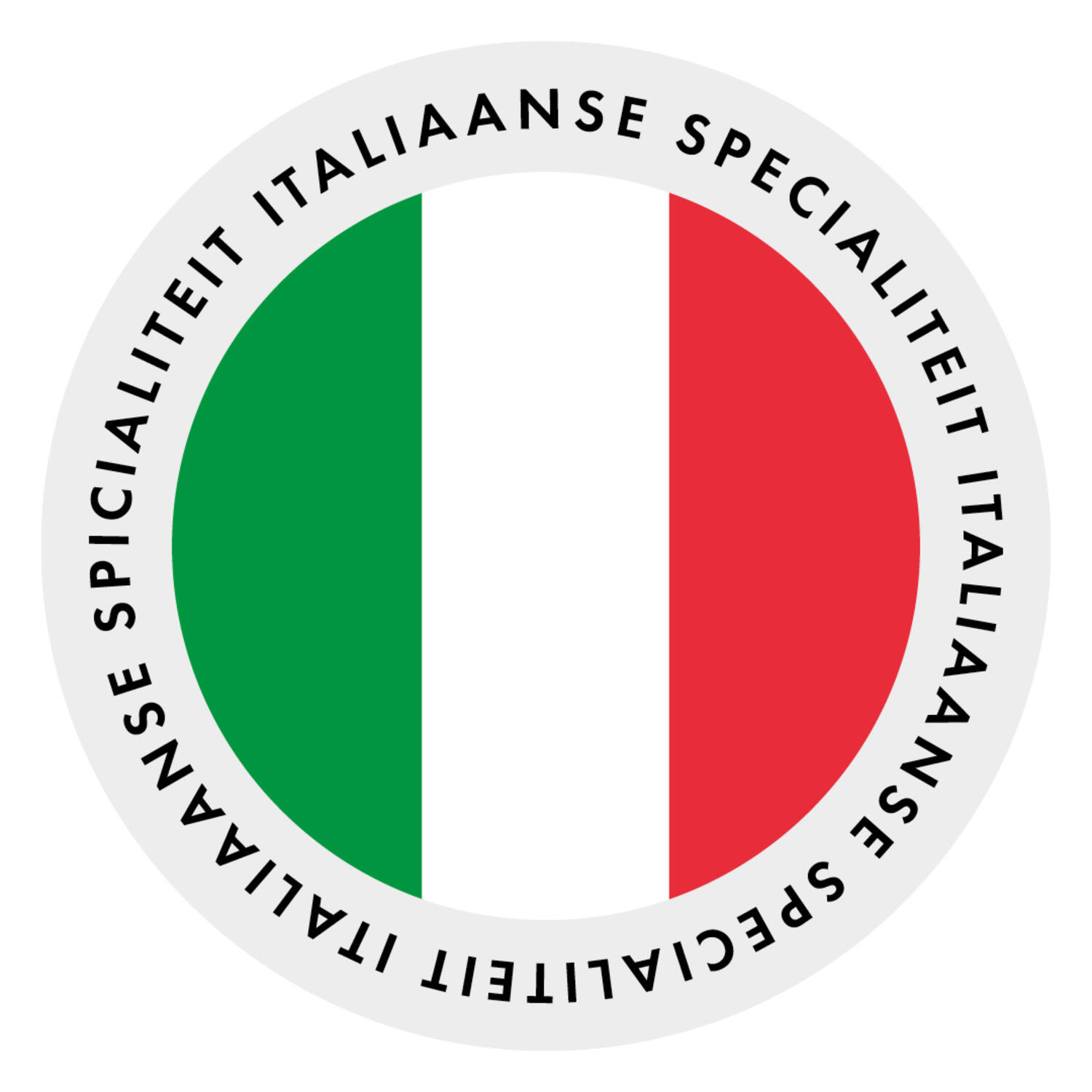 STICKERS 'ITALIAANSE SPECIALITEIT' 28mm 500st/rol